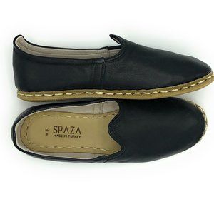 New Sabah Style Womens Yemeni Flat Black Leather